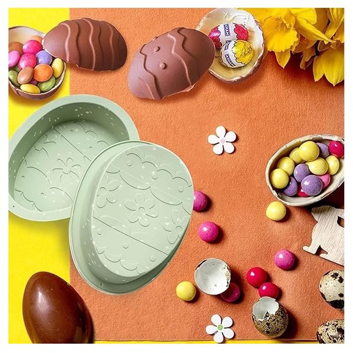 GENERICO - Pack X2 Molde Huevo De Pascua Moldes De Chocolate Silicona