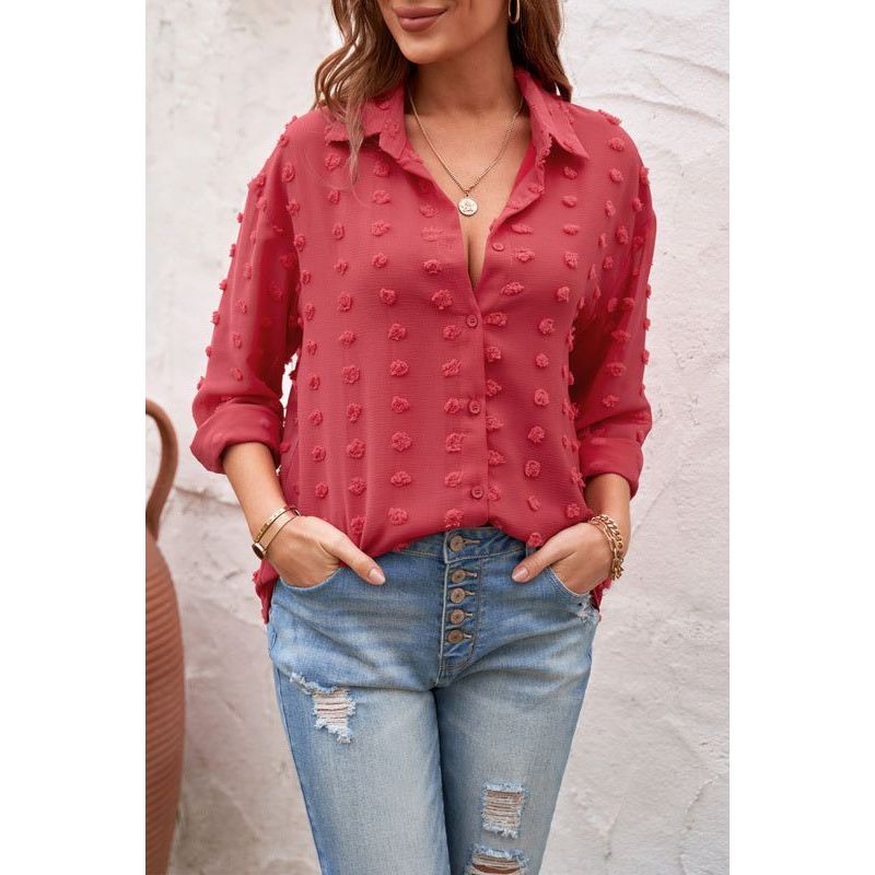 ARRAKASTA - Blusa abotonada punto suizo