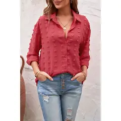 ARRAKASTA - Blusa abotonada punto suizo