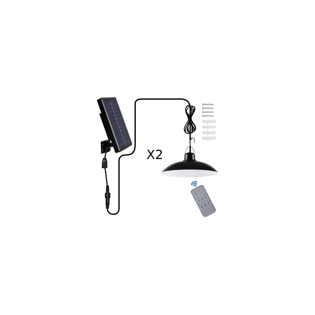 GENERICO - Lampara Solar Doble Colgante 240w Plafon Control