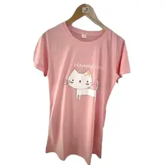 MEDIA LUNA - Pijama Camisola Mujer Diseño Gatito Meow