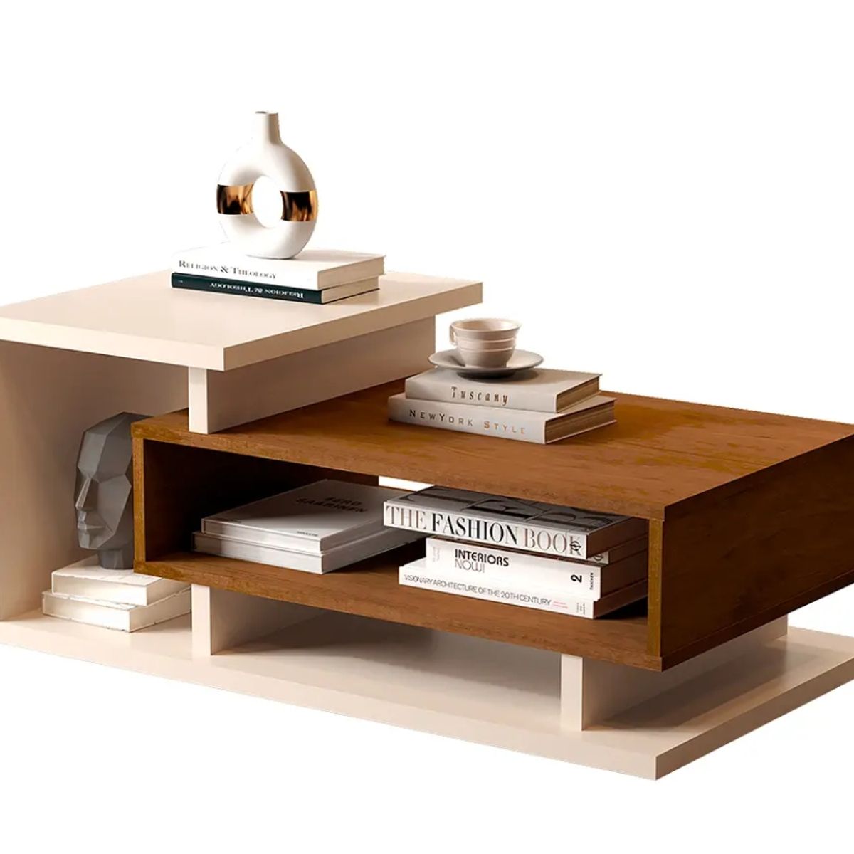 BE DESIGN - MESA DE CENTRO BOHO BICOLOR PERLA CARAMELO - BE DESIGN - JB8025-PE