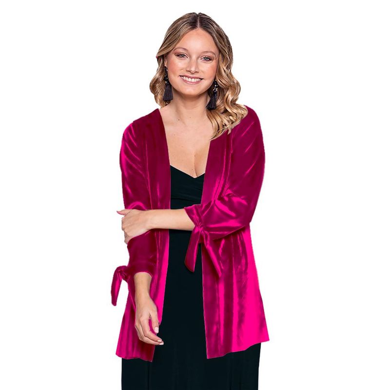 MARIA PASKARO - Tapado Kimono Corto Dublin Fucsia Terciopelo Maria Paskaro - Fucsia