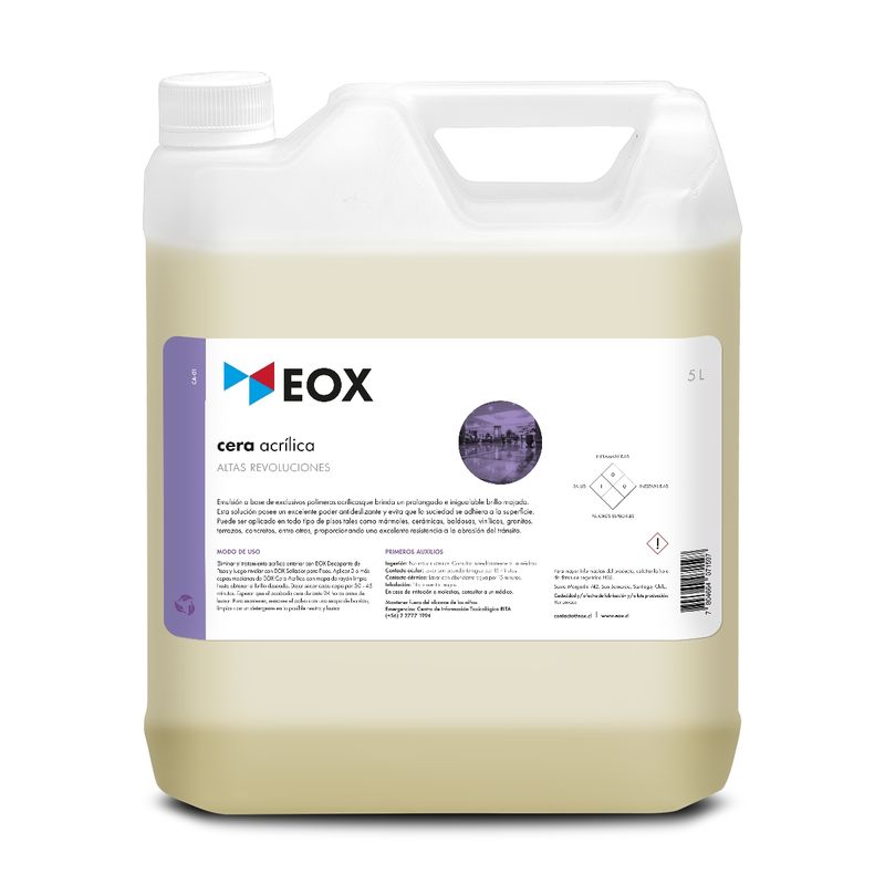 GENERICO - Cera Acrílica Industrial Alto Brillo Para Pisos Eox 5 Litros