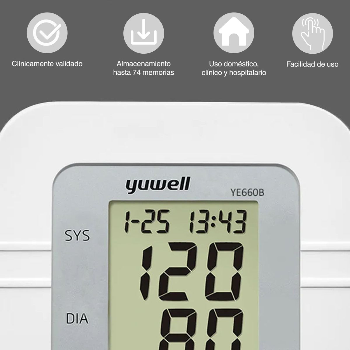 TOPMEDIC - Toma Presión Digital Yuwell Tensiómetro Medidor Presión Arterial