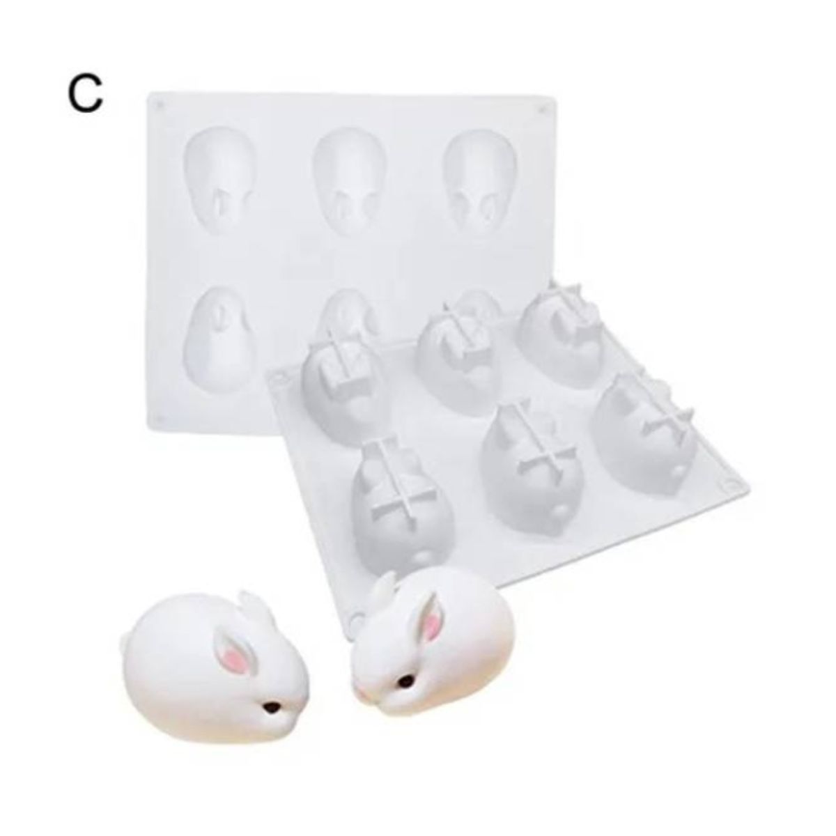 GENERICO - Molde De Silicona Con Forma De Conejo Oriental En 3d Molde