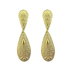 ANDREA COGGIOLA JOYAS - Aros Colgantes Lara Enchapado Oro 18K