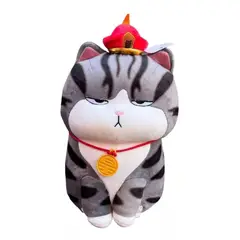 GENERICO - Peluche Gato Emperador Con Collar Dorado Sentado Kawaii
