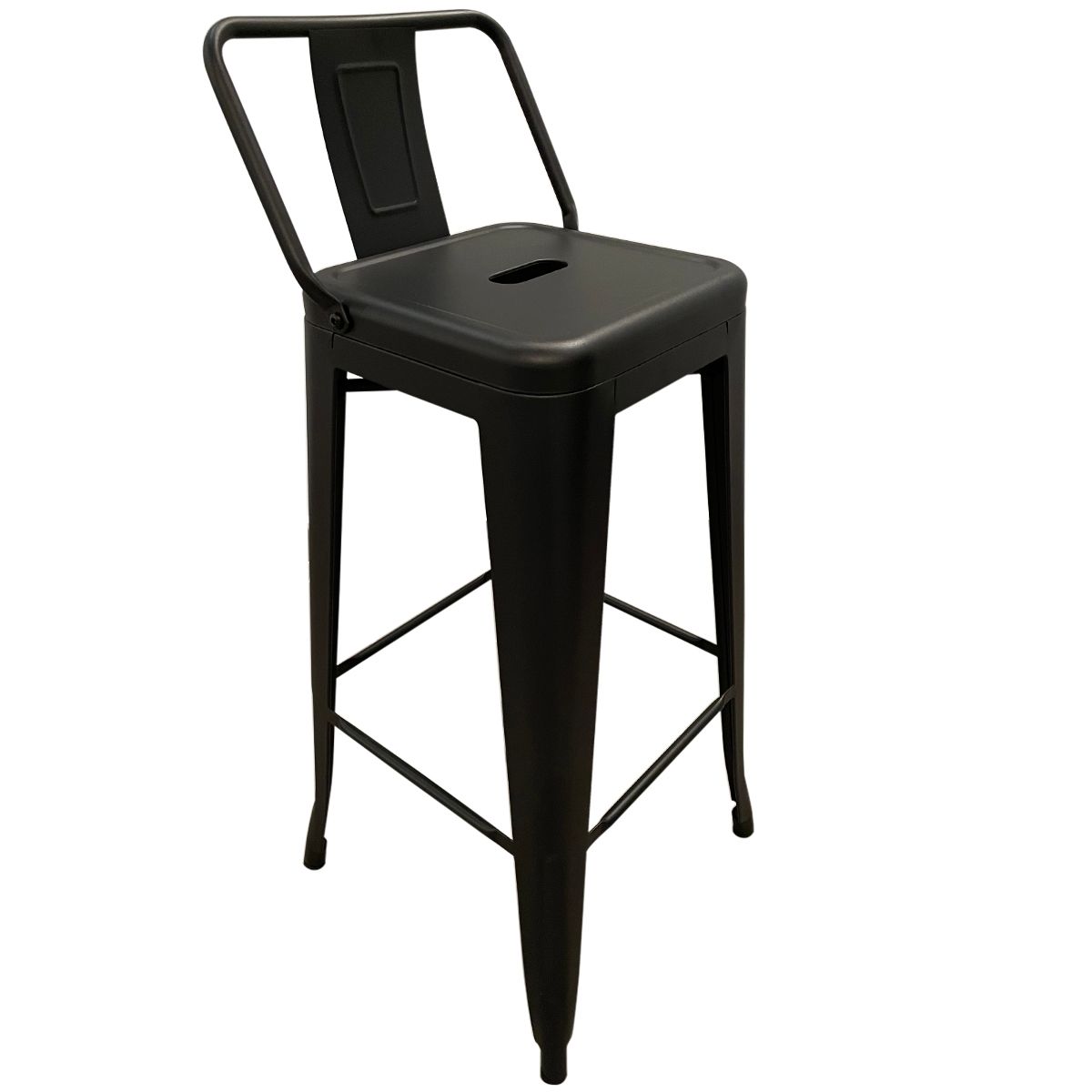 E CHAIRS BY MASLIAH - Piso Taburete Tolix Respaldo Bajo Negro Mate X4 77h