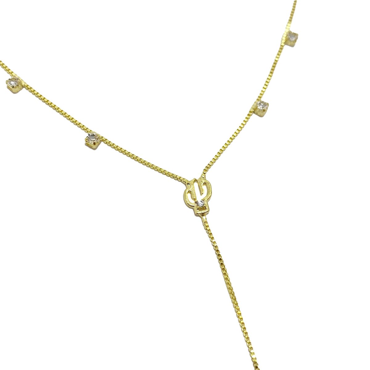 COGGIOLA - Collar Cactus Circón Enchapado Oro 18K