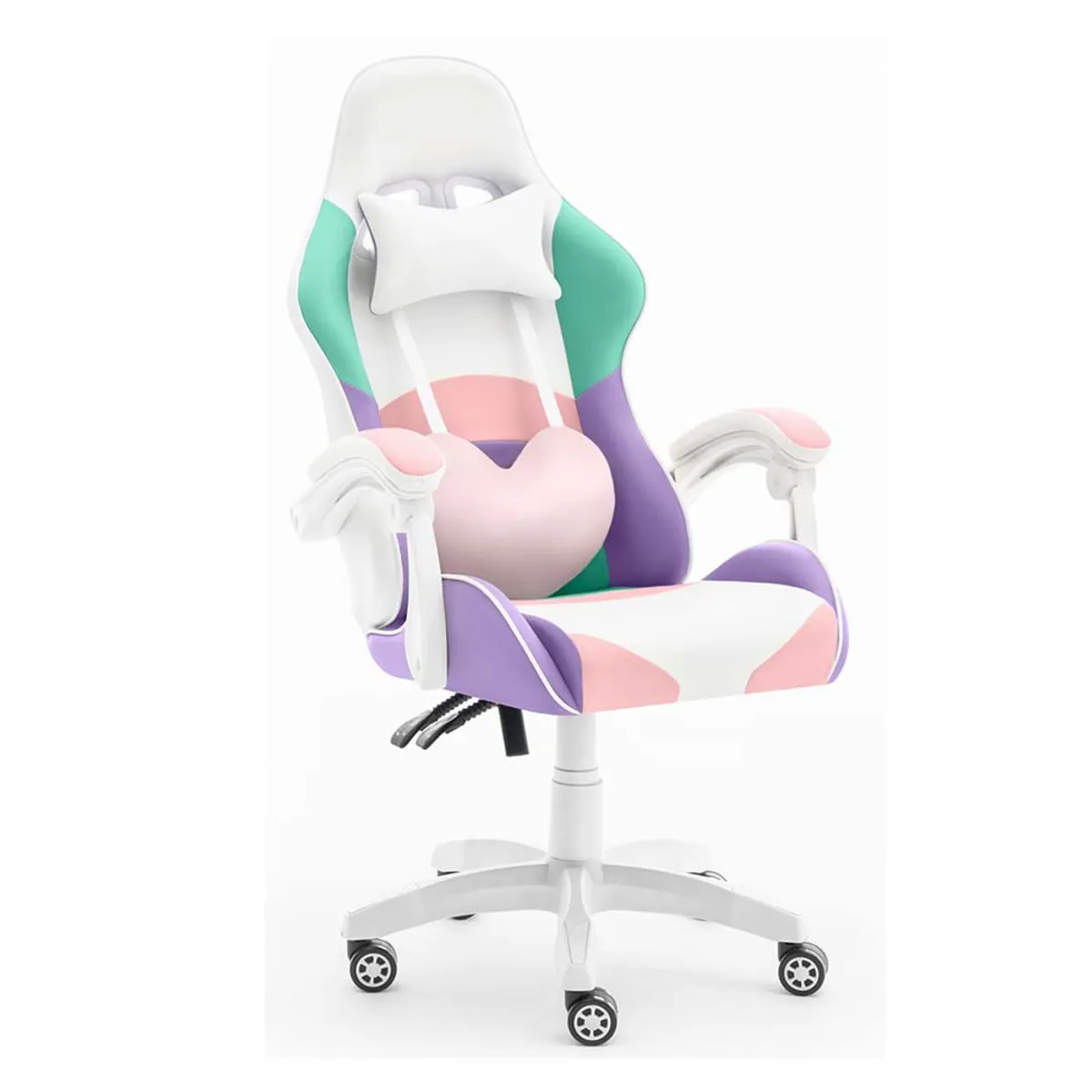 TODODESCUENTO - Pack Silla Gamer Blanco Rosado Profesional Con Reposapies +  Escritorio Gamer Z Rosado