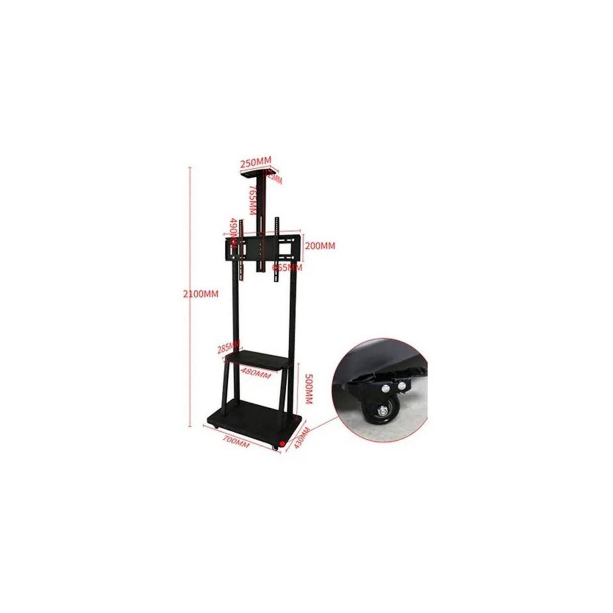 GENERICO - Soporte Rack Tv Base Pedestal Rueda Televisor De 40 A 70P