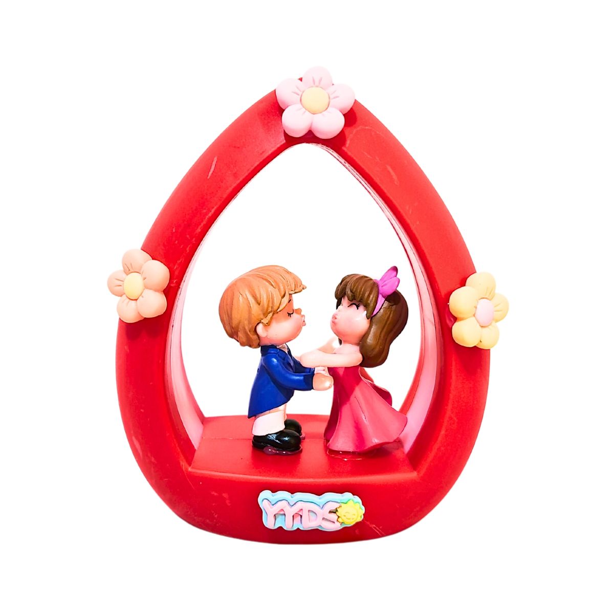 GENERICO - Adorno Rojo En Forma De Pétalo De Flor Y Pareja De Novios Con Luz