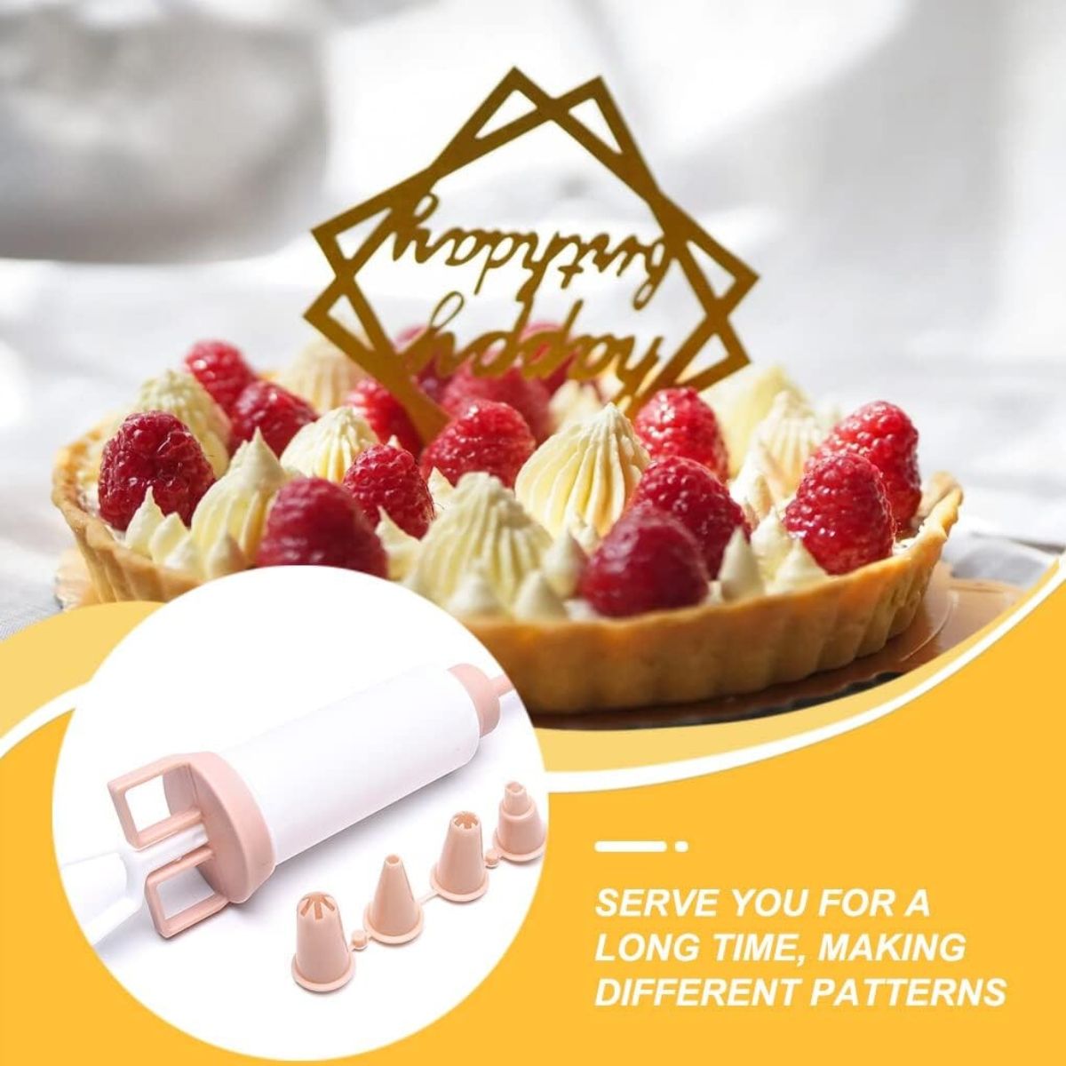 OEM - Jeringa De Pastelería Plástica Con 5 Boquillas