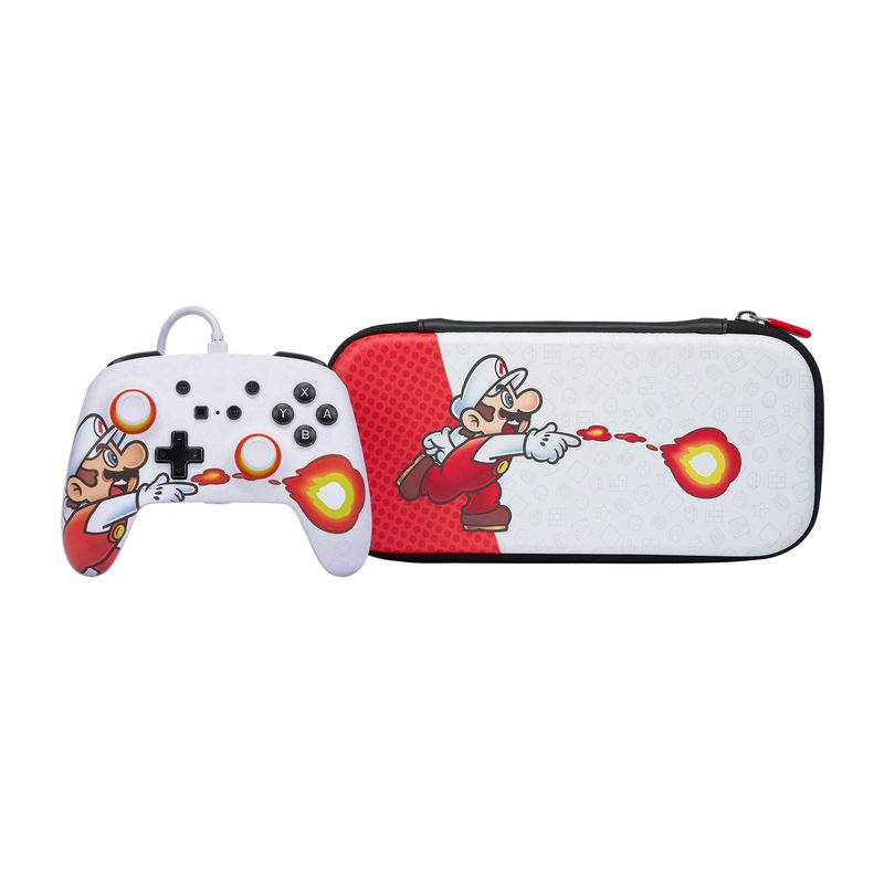 POWER A - Control Alámbrico Y Slim Case - Fireball Mario