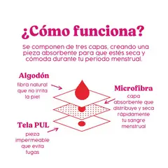 CULOTTE - Pack 2x Toalla Higienica Reutilizable Flujo Moderado Tela XL