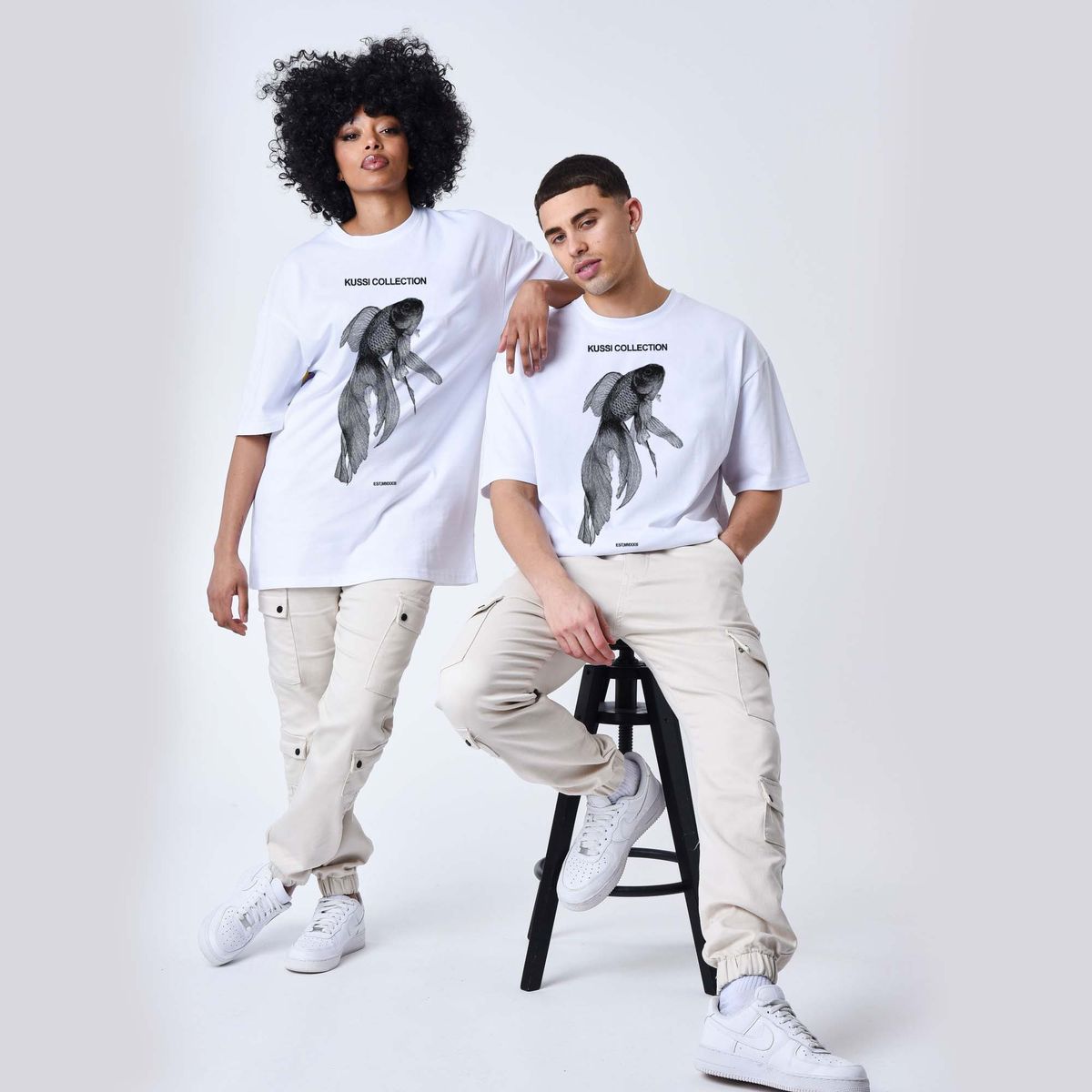 KUSSI COLLECTION - Polera Basic Go Fish Edicion Limitada White