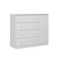 KIDSCOOL - COMODA 4 CAJONES Y PUERTA BLANCA - - 2687.0001