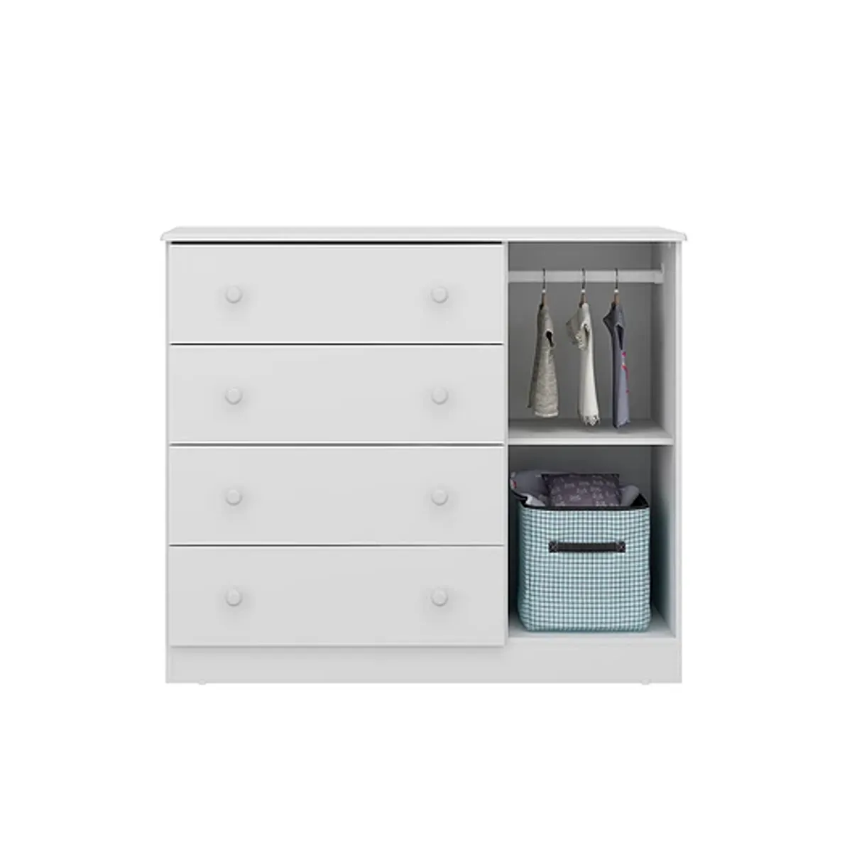 KIDSCOOL - Comoda 4 Cajones Y Puerta Blanca