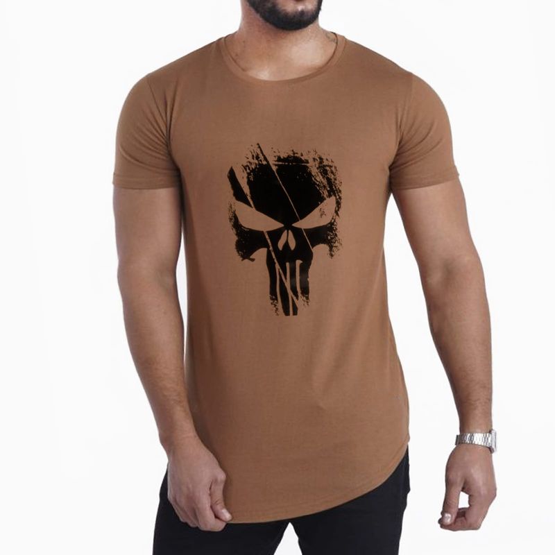 KUSSI COLLECTION - Polera Long fit Edicion limitada The punisher Brown