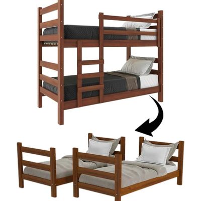 Imagen 2 del producto Camarote Litera Essenciale Cr Café Con Escalera