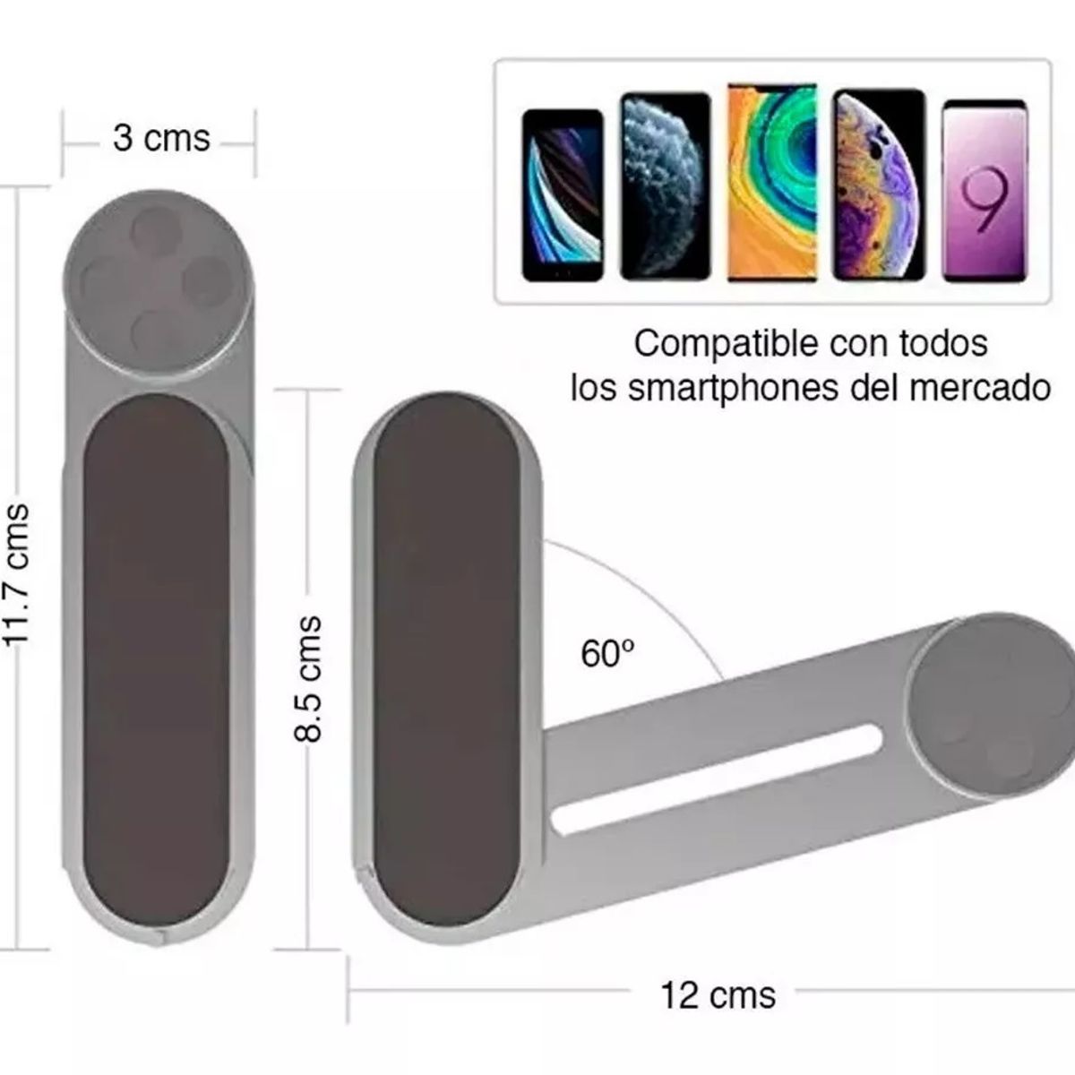 GENERICO - Soporte Celular Para Notebook Magnético Plegable Aluminio