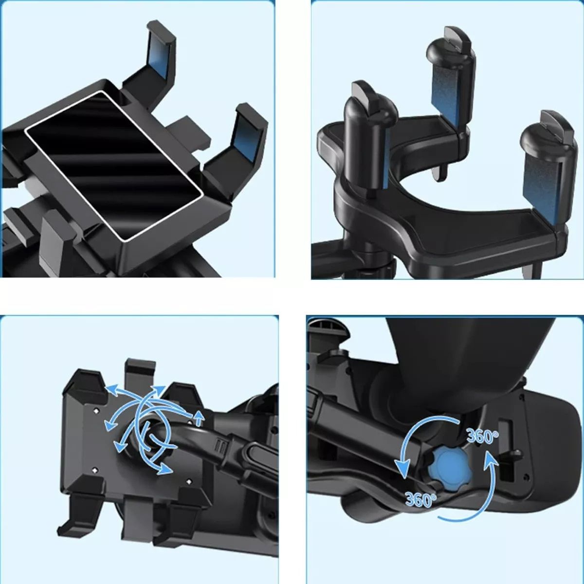 GENERICO - Soporte Celular Auto Porta Espejo Retrovisor Girar 360 Grado