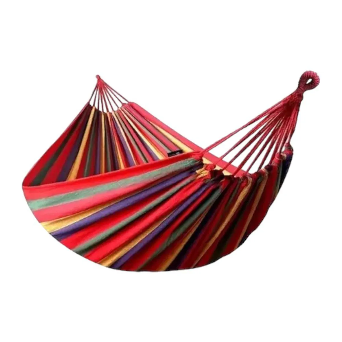 GENERICO - Hamaca Colgante Camping 75x195 Cm 100 Algodón Rojo
