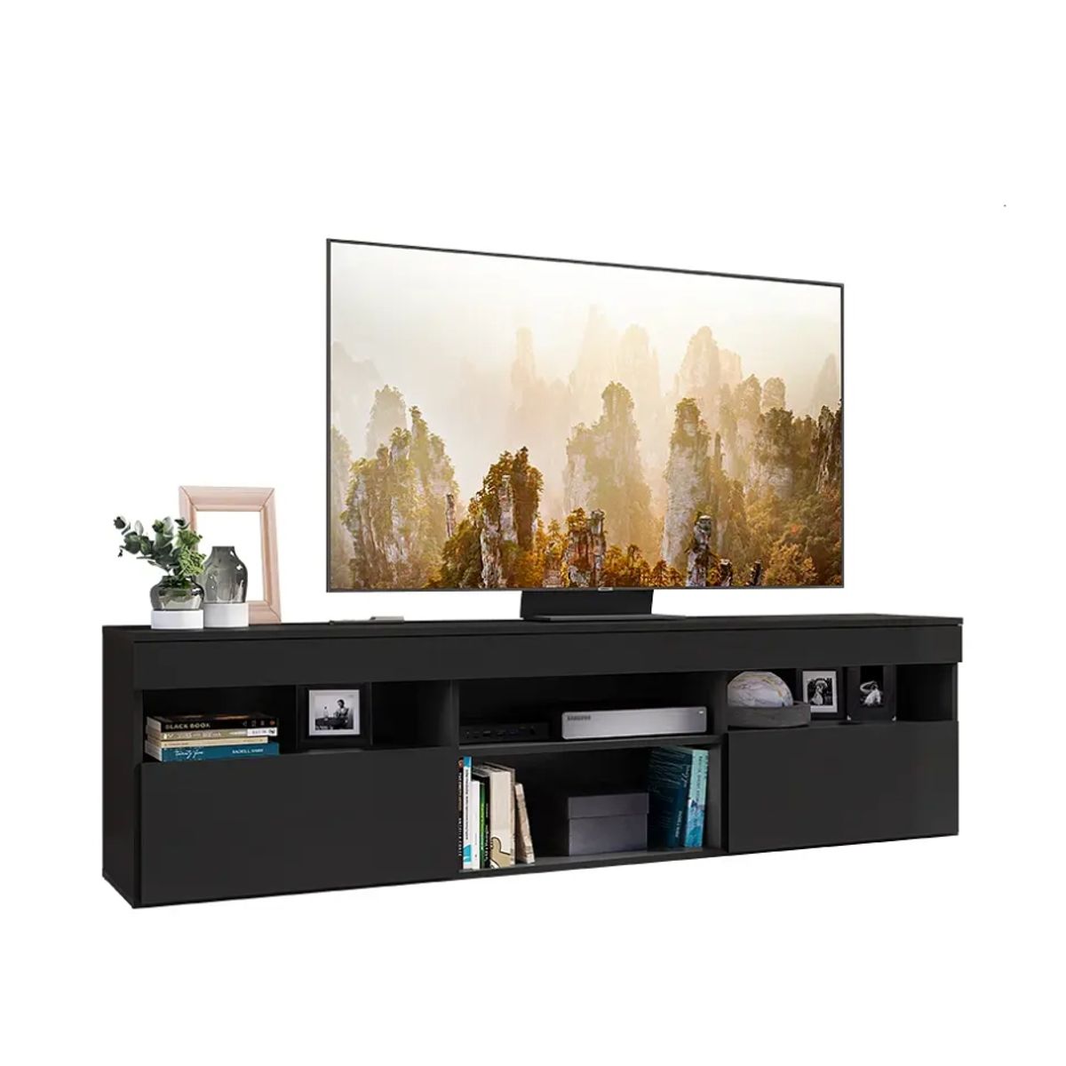 BE DESIGN - Rack Tv 60¨ Paris Con 2 Puertas Negro