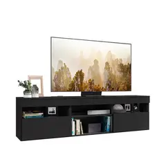 BE DESIGN - RACK TV PARIS CON DOS PUERTAS NEGRO - MP33080002