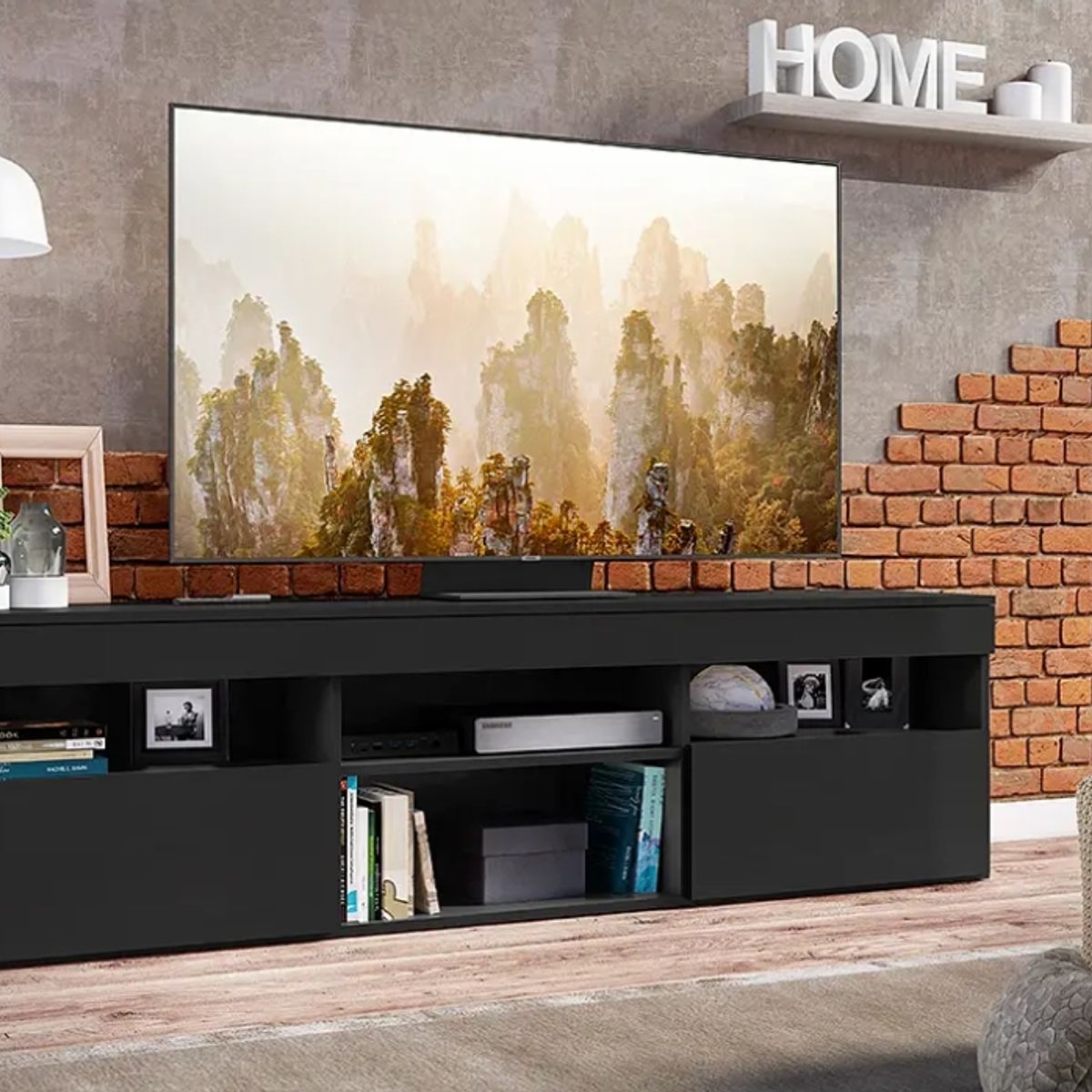 BE DESIGN - Rack Tv 60¨ Paris Con 2 Puertas Negro