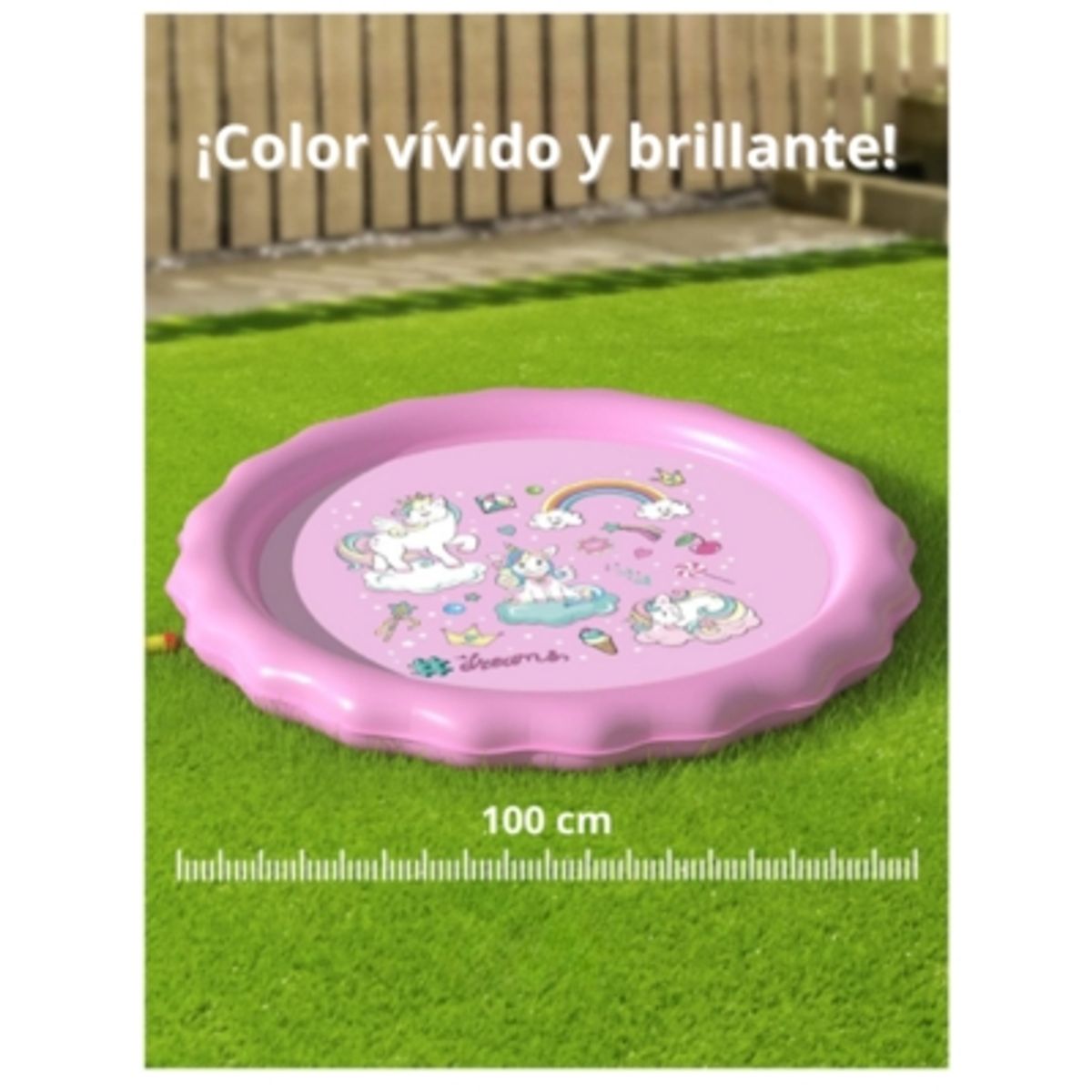 NEW LINE - Alfombra Inflable Tipo Fuente Piscina New Line Niña Pequeña