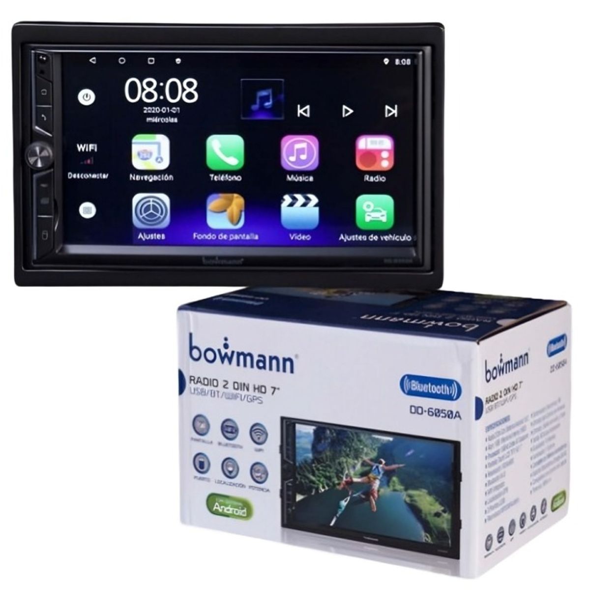 BOWMANN - RADIO DE AUTO BOWMANN  PANTALLA 7" TACTIL MODELO: DD -6050A BT
