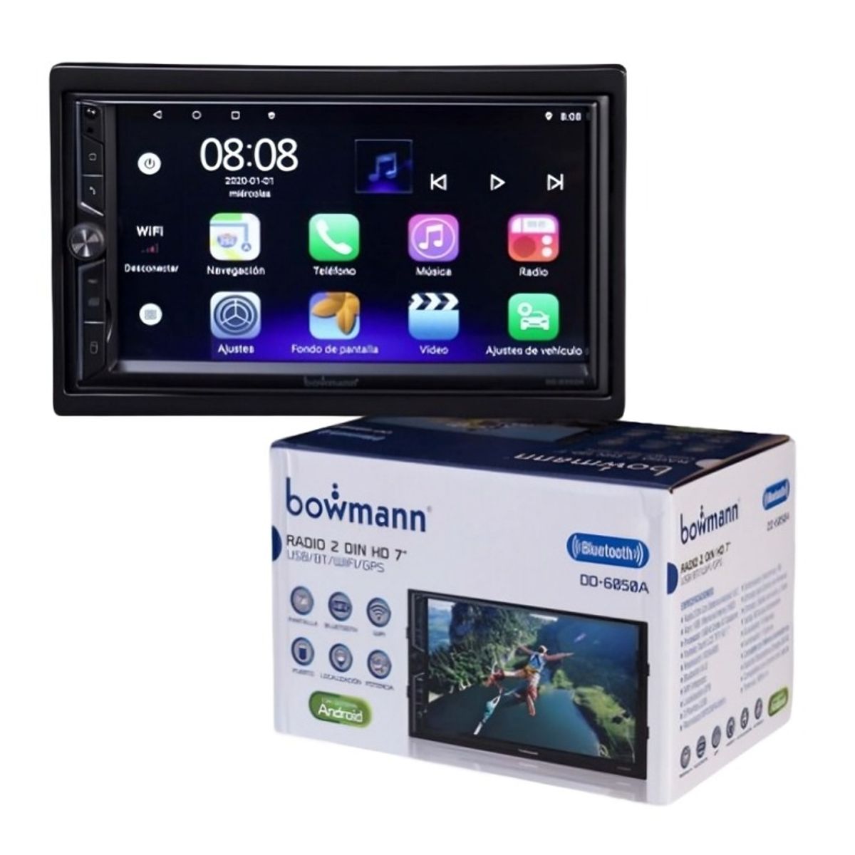 BOWMANN - RADIO DE AUTO BOWMANN  PANTALLA 7" TACTIL MODELO: DD -6050A BT