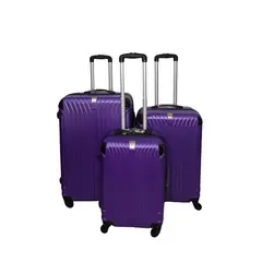 GENERICO - Set 3 Maletas Rigidas Ruedas 360- morado 28