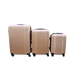 GENERICO - Set 3 Maletas Rigidas Ruedas 360- Oro rosa 26.