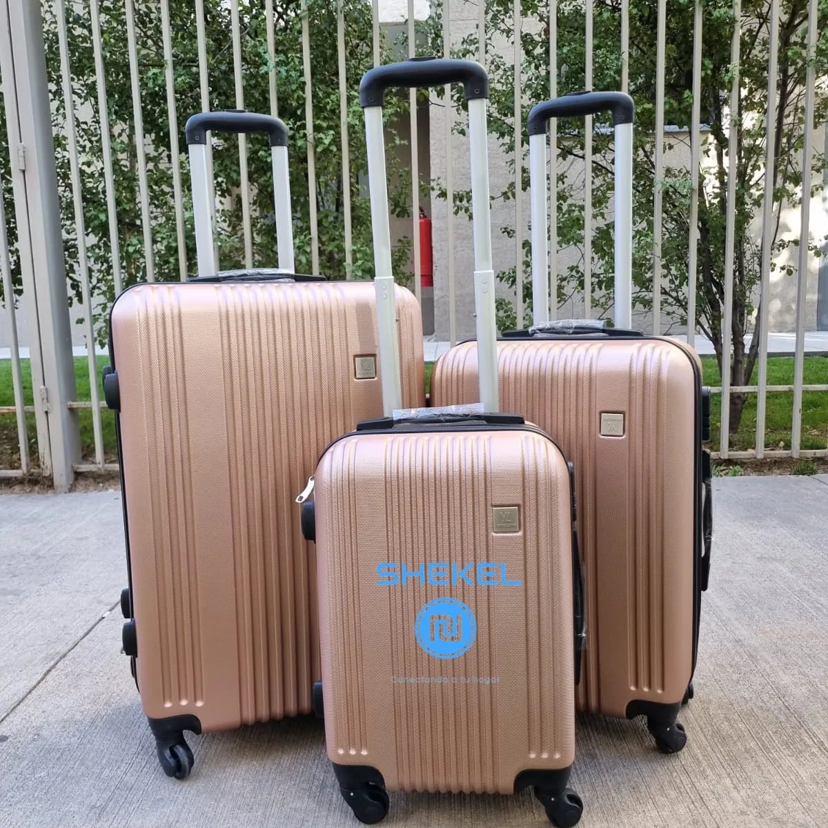 GENERICO - Set 3 Maletas Rigidas Ruedas 360- Oro rosa 26