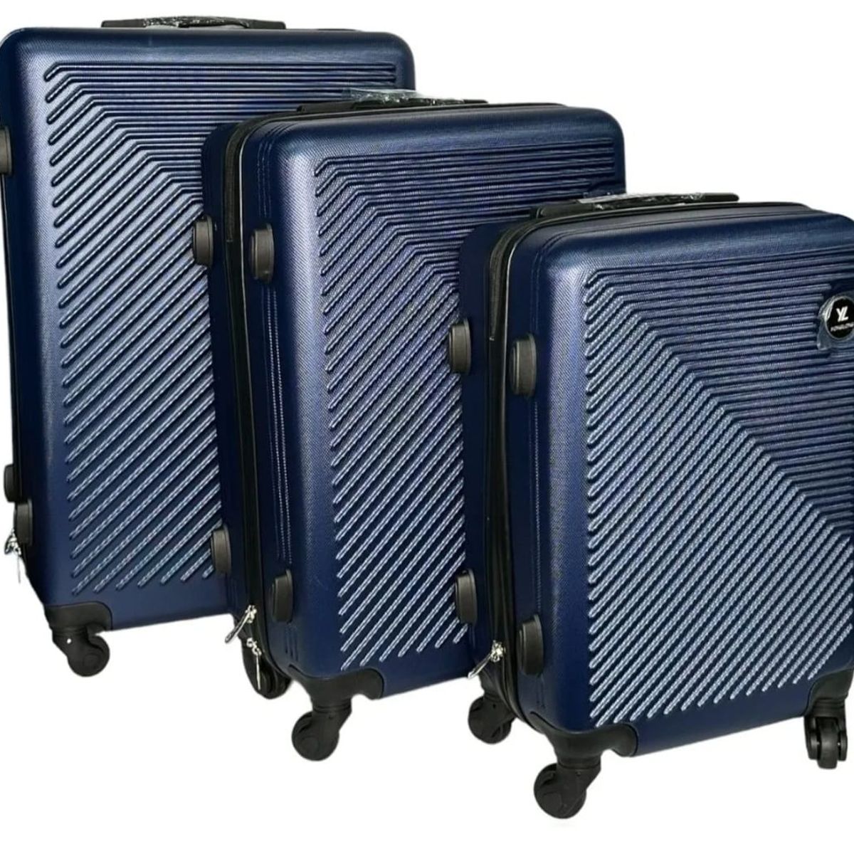 GENERICO - Set 3 Maletas Rigidas Ruedas 360 Azul Marino 27