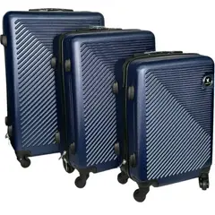 GENERICO - Set 3 Maletas Rigidas Ruedas 360- Azul Marino 27