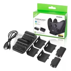DOBE - Estación Dock Carga Dual Xbox One S/x + 2 Baterías 800 Mah