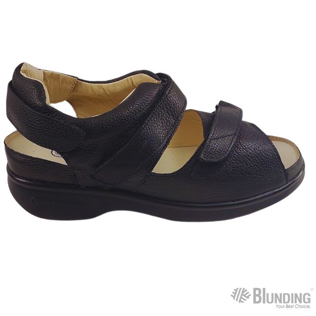 SANNABEM - Sandalia para diabetico-Color negra-Talla 35-Sannabem