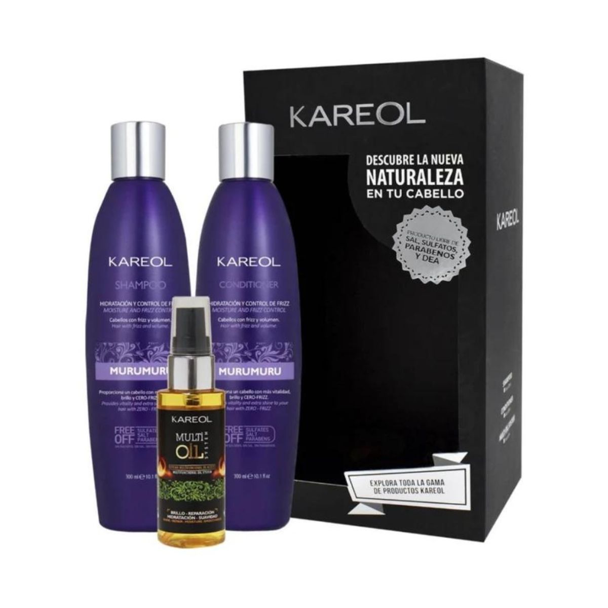 KAREOL - Pack Kareol MuruMuru Shampoo  Acondicionador 300ml  Multi Oil System 60ml.