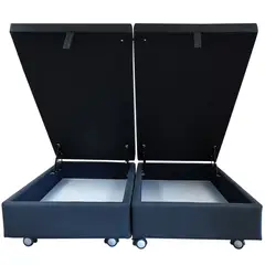 BLOCCARE - Base De Cama Baul 2 Plazas Div. Largo 190 cm con rueda Logo