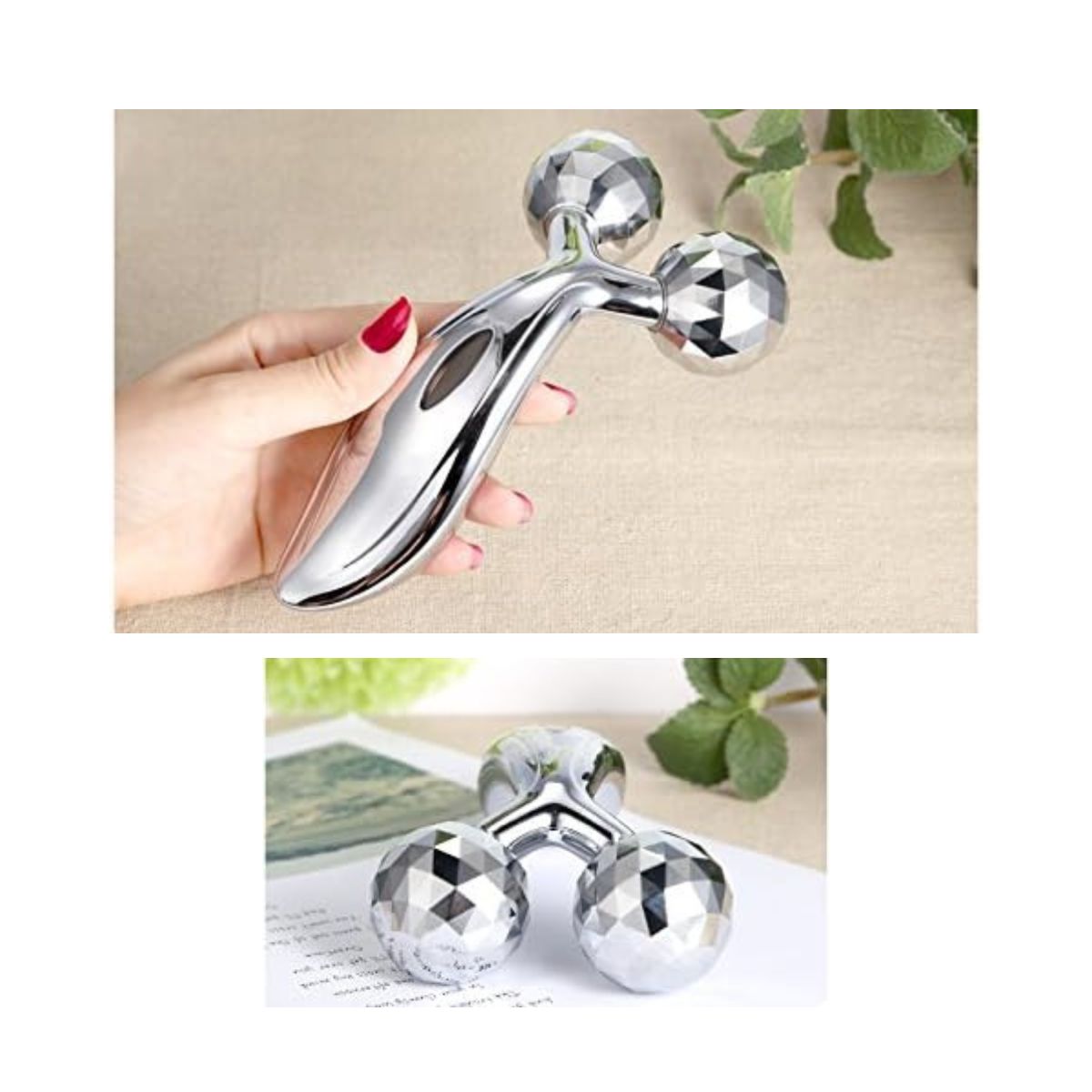 GENERICO - Masajeador Facial 3D de Rodillo Doble