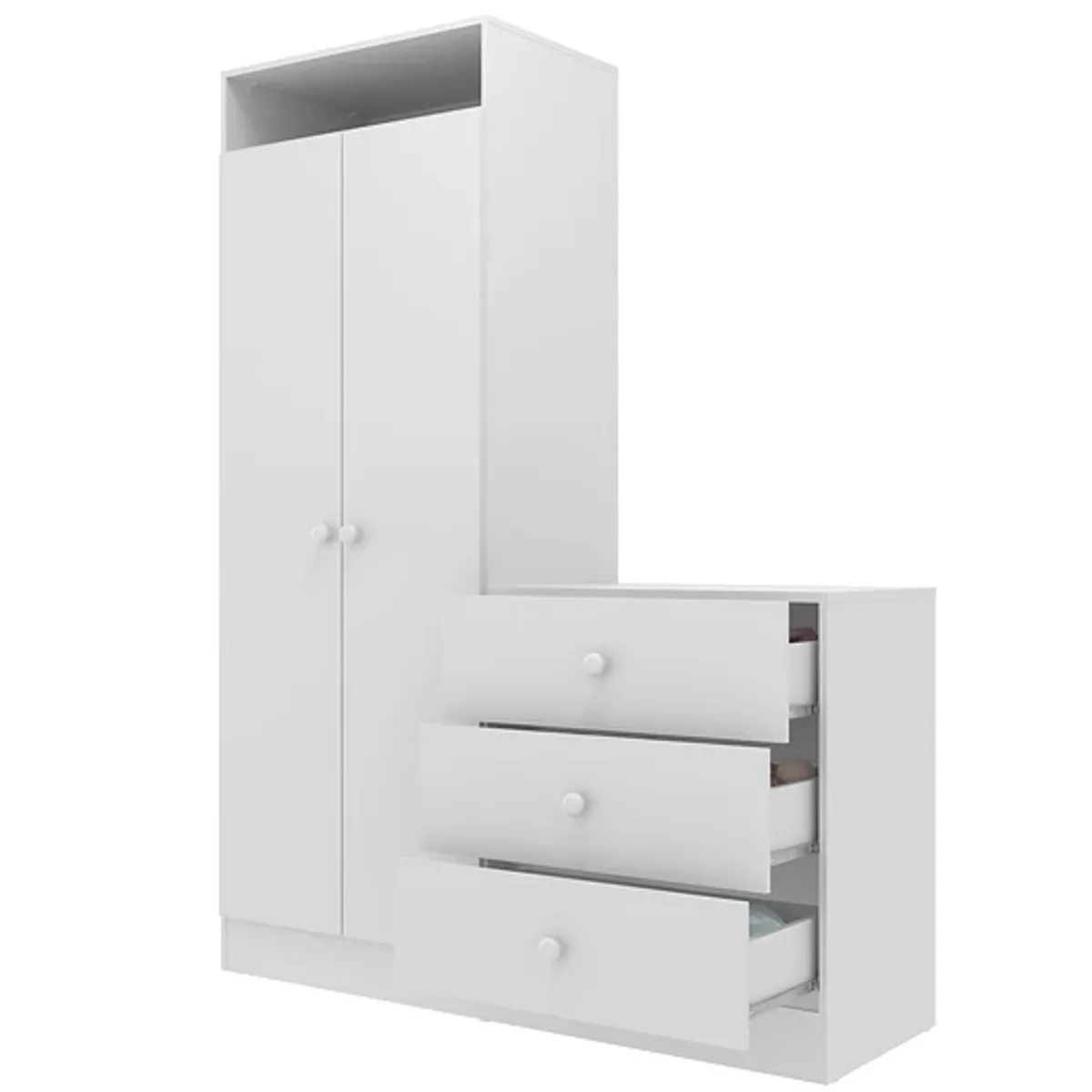 KIDSCOOL - Armario Con Cómoda Pimpolho Blanco