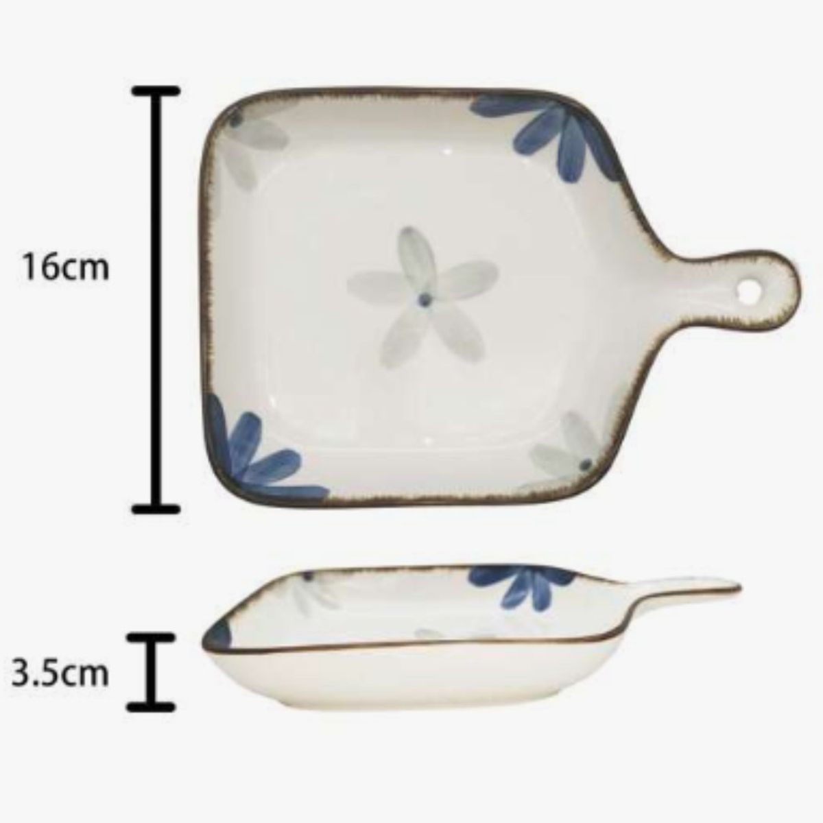 OEM - Set de 02 Platos Cuadrado Para Hornear De Cerámica Con Mango