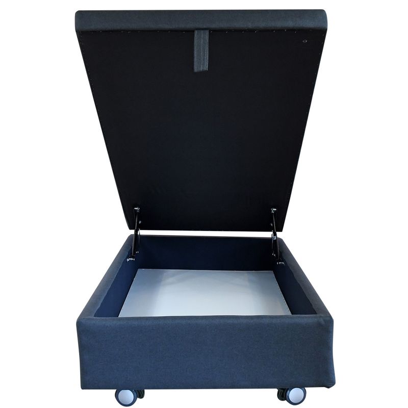 BLOCCARE - Base de Cama Baúl 1.5 plazas - Con Ruedas Logo 190 cm (Frontal)