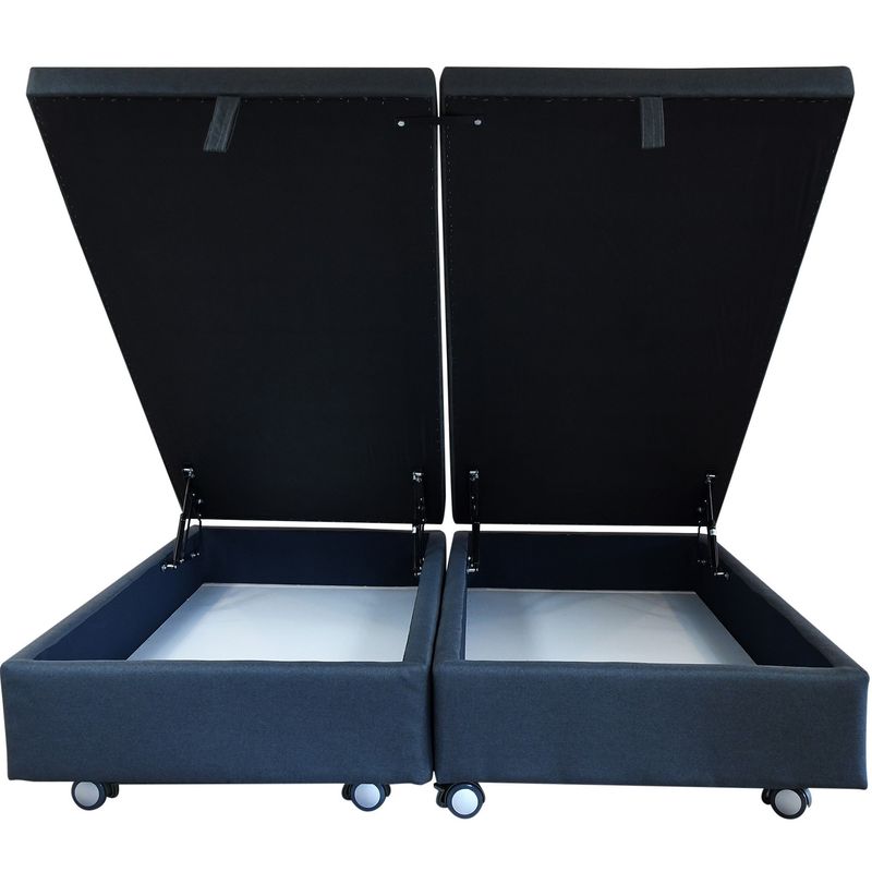 BLOCCARE - Base De Cama Baul Queen dividida con rueda Logo - Largo 200 cm