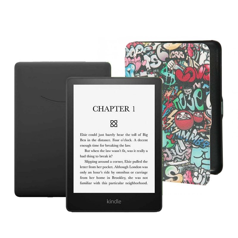 AMAZON - E-reader New Kindle Paperwhite 2021 32GB Negro + Funda Diseño Amarillo