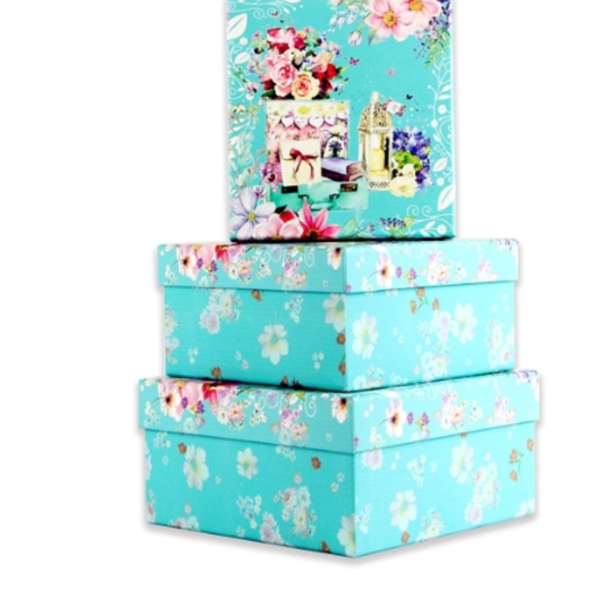 GENERICO - Set 3 Cajas De Regalo Flores Con Libros